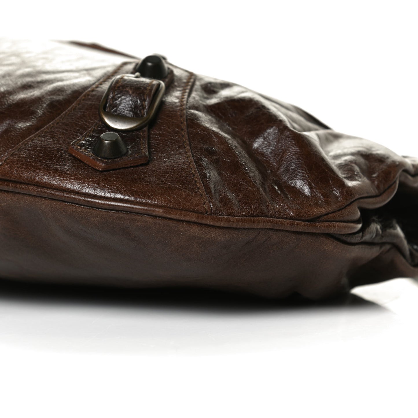 Chevre Classic Hardware Oval Clutch Truffle