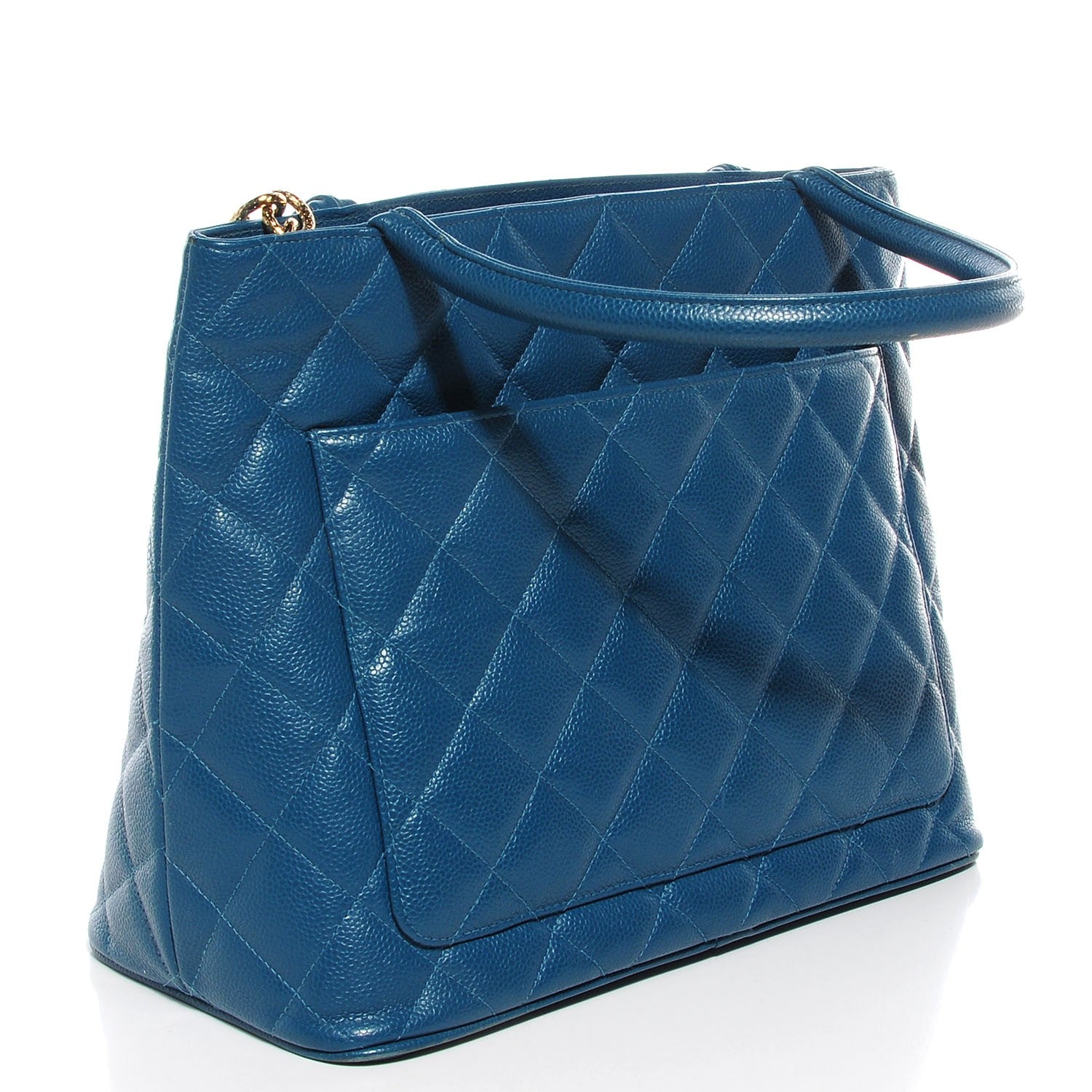 Chanel Caviar Medallion Tote Blue 3 of 7