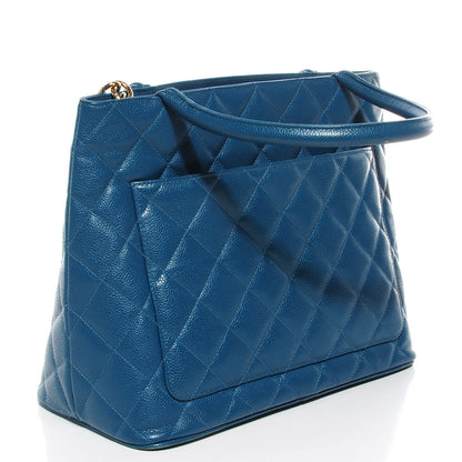 Chanel Caviar Medallion Tote Blue 3 of 7
