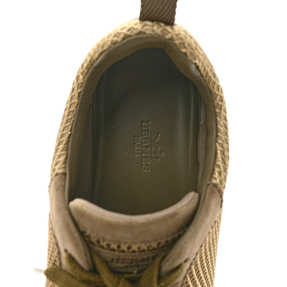 Hermes Air Mesh Suede Goatskin Bouncing Sneakers 37 Vert Toundra 7 of 12