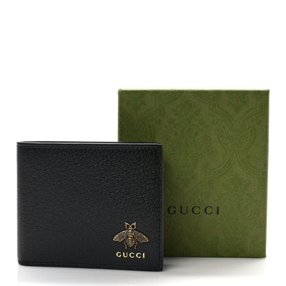 Gucci Calfskin Bee Bi-Fold Wallet Black 3 of 8
