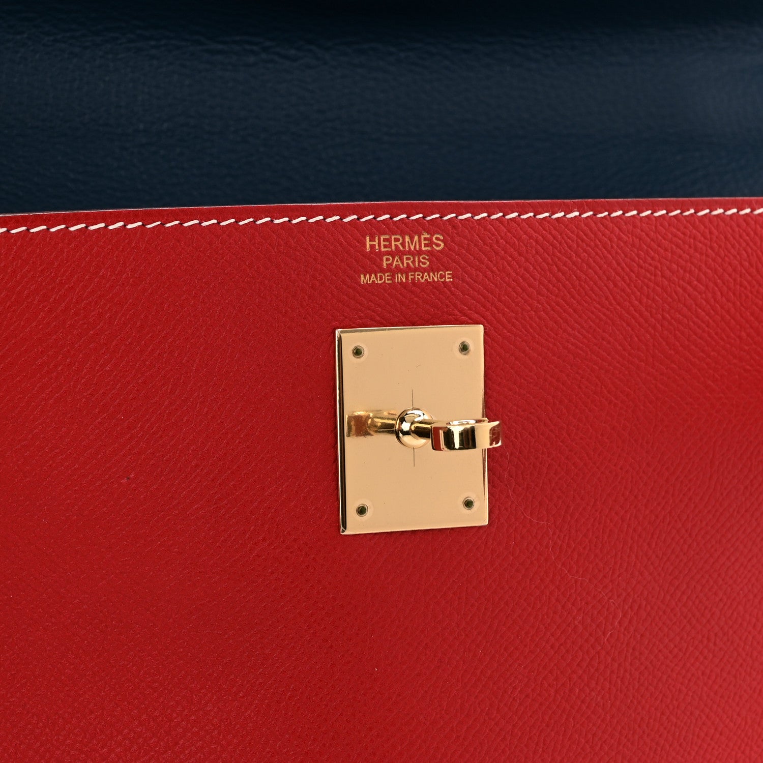Hermes Epsom Candy Kelly Retourne 32 Rouge Casaque Bleu Thalassa 6 of 12
