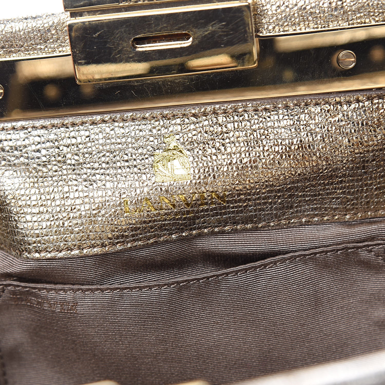 Lanvin Metallic Trilogy Bowling Mini Crossbody Gold 7 of 16