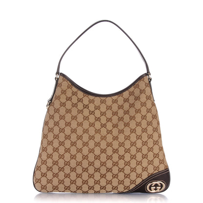 Gucci Monogram Medium New Britt Hobo Dark Brown 1 of 7