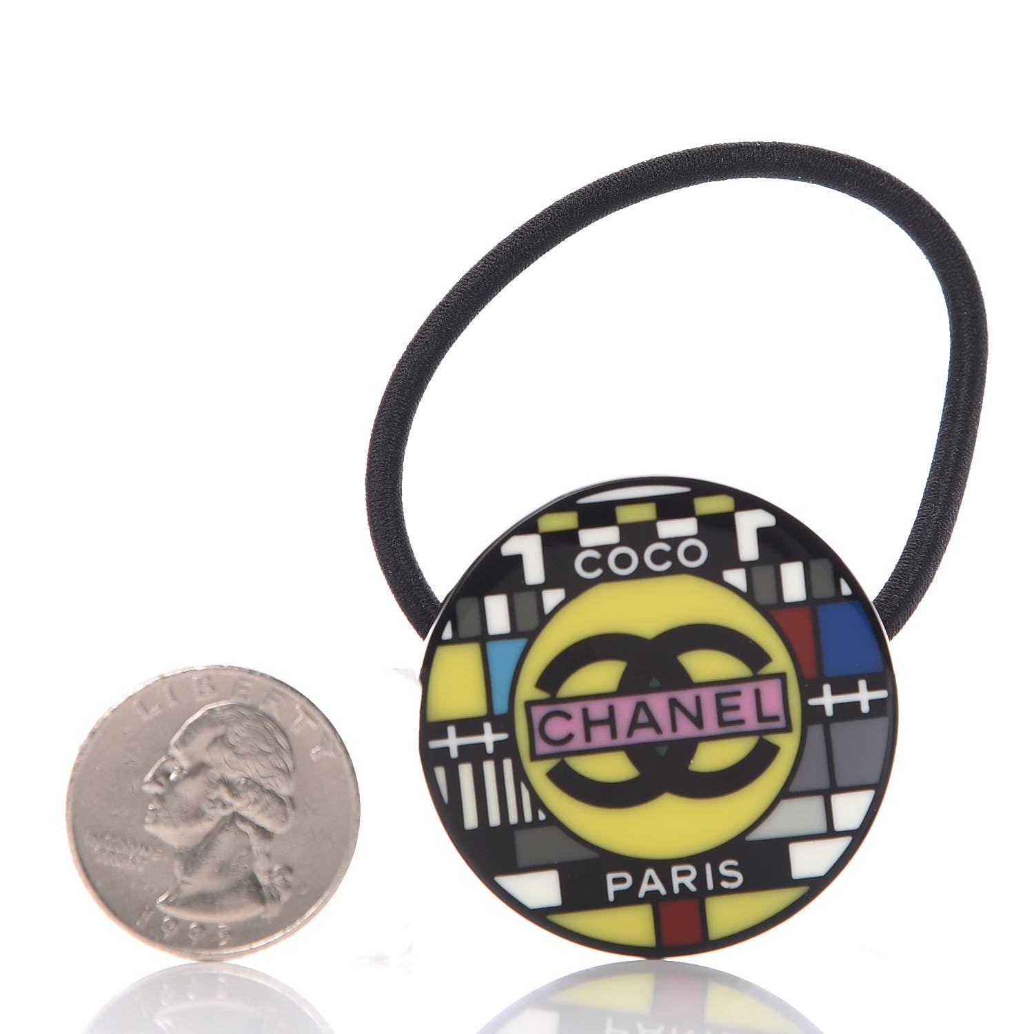 Chanel CC Hair Tie Black Multicolor 4 of 4