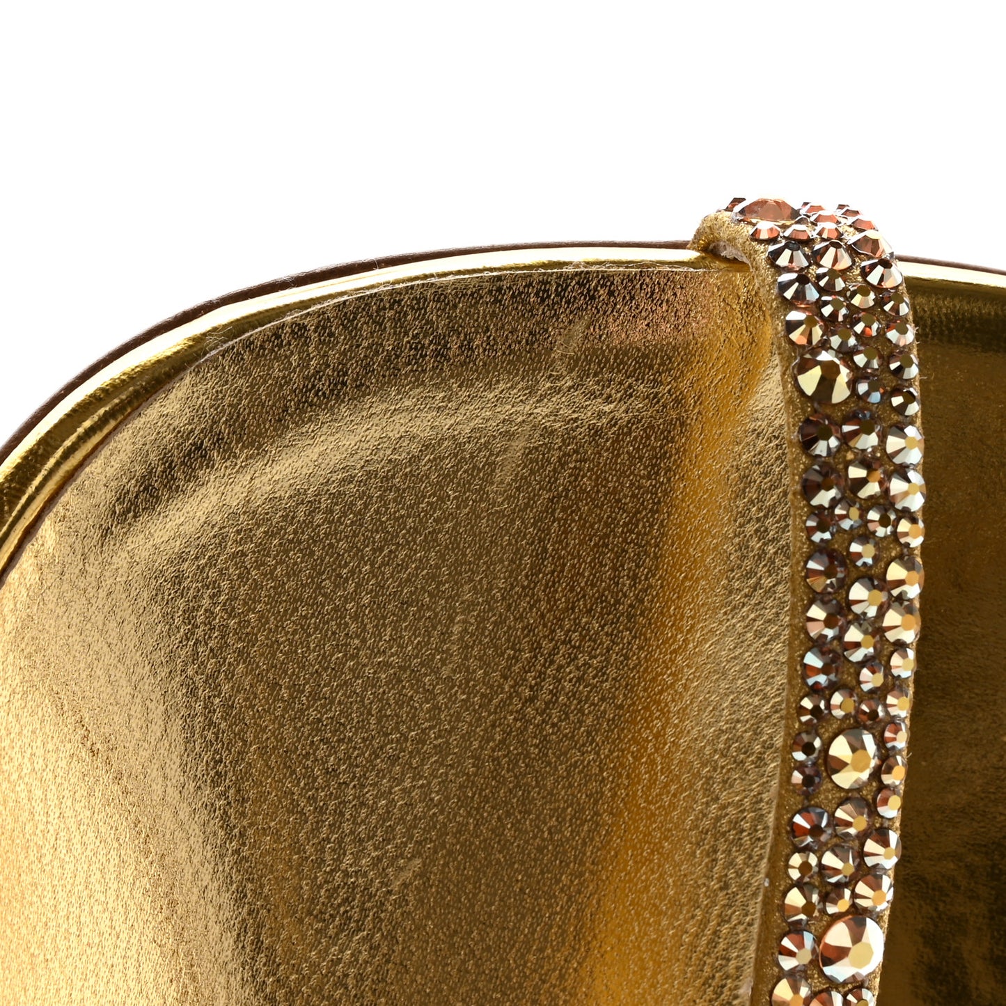 Suede Crystal Strass Rosalie 100 Sandals 37.5 Gold