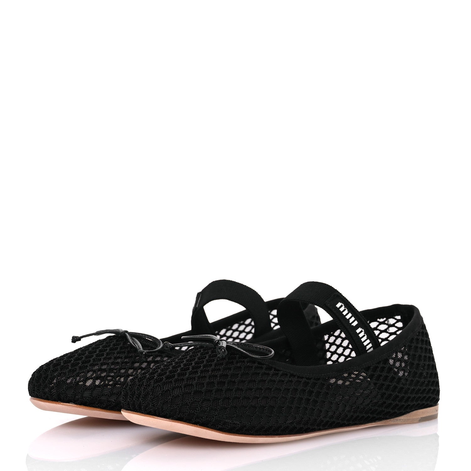 Miu Miu Mesh Fabric Ballerina Flats 36 Black 4 of 12