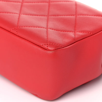 Chanel Lambskin Quilted Resin Bi-Color Chain Flap Bag Red 11 of 13