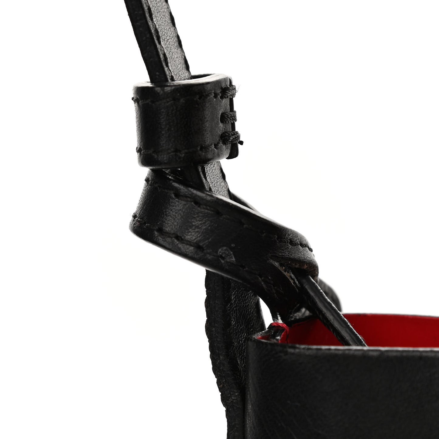 Vegetable Tanned Calfskin Bucket Bag Black Flamma