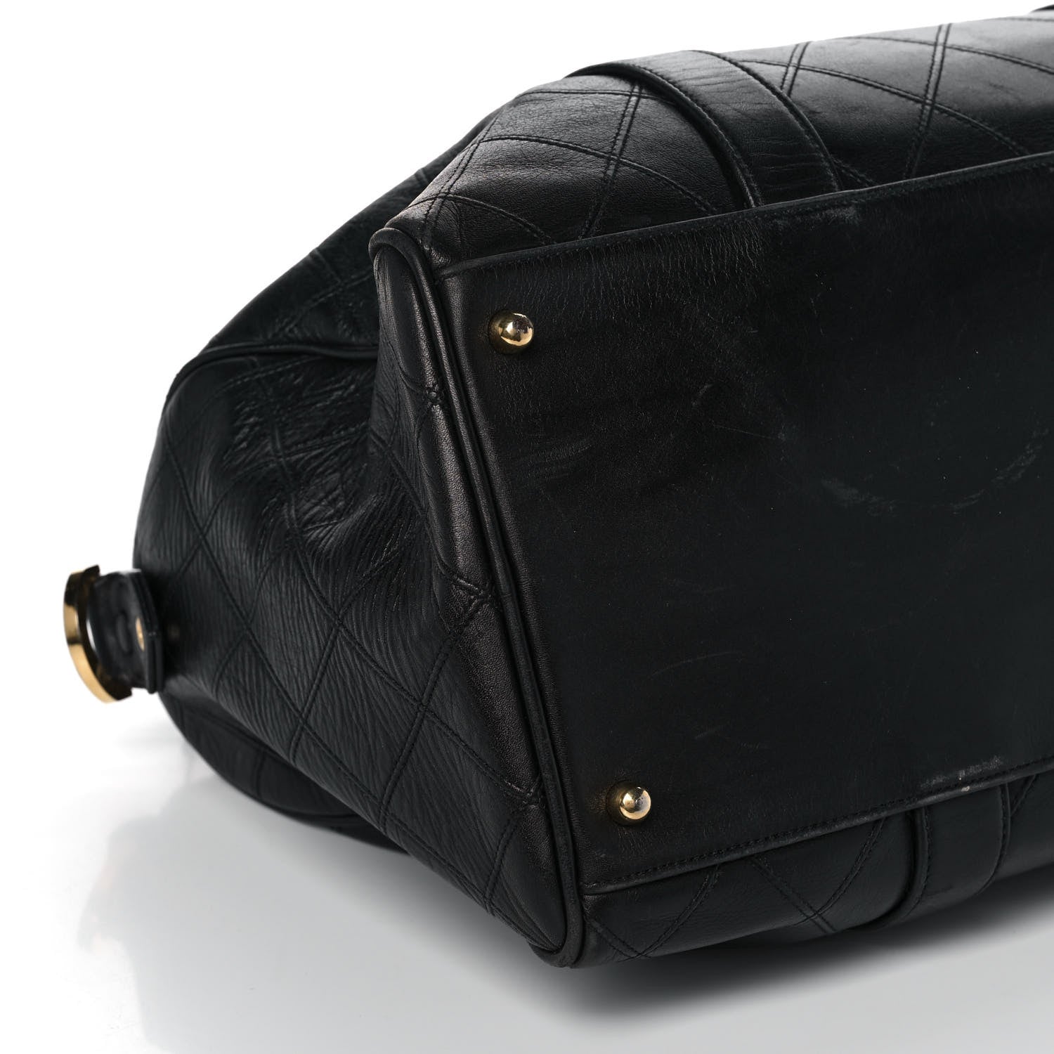 Chanel Calfskin Stitched CC Boston Black 9 of 16