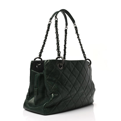 Chanel Caviar Quilted Chic Shopping Tote Green 3 of 7