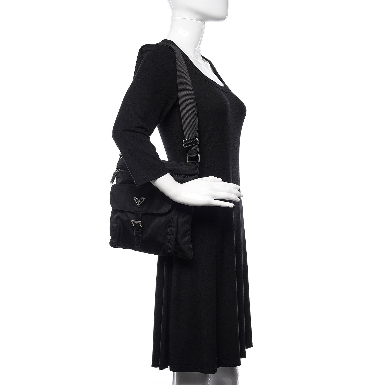 Prada Nylon Vela Messenger Black 2 of 10