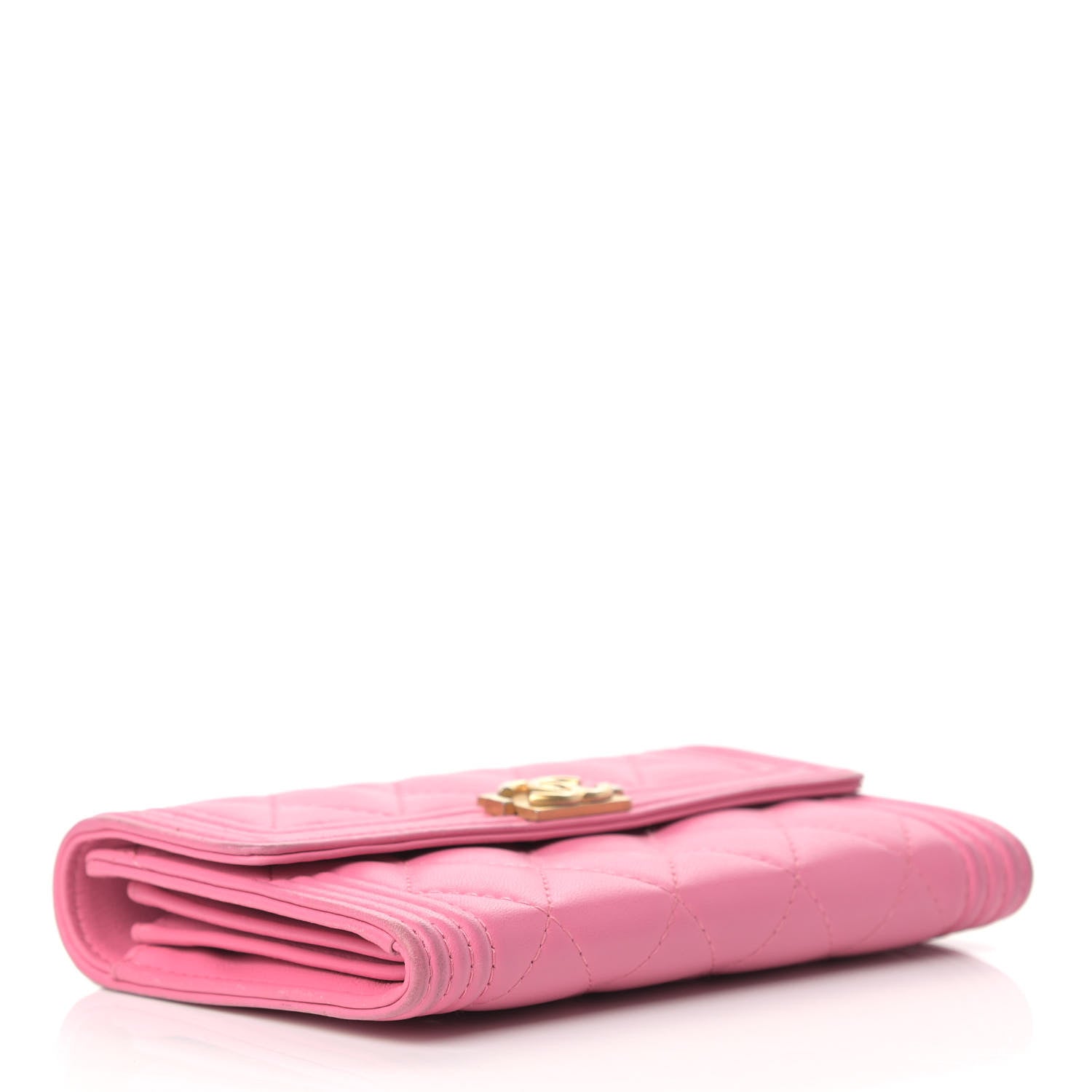 Chanel Lambskin Quilted Medium Boy Flap Wallet Pink 4 of 14