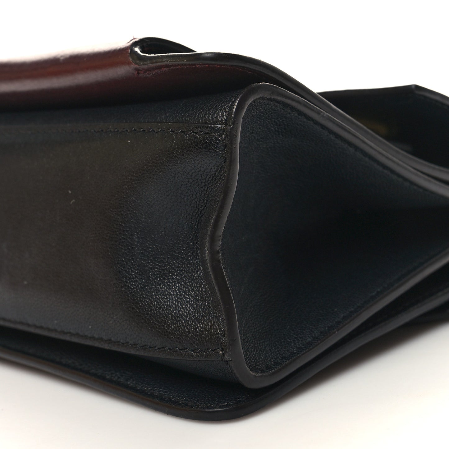 Crinkled Patent Lambskin Small GV3 Shoulder Bag Black Burgundy