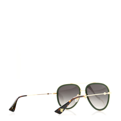 Gucci Metal Web Aviator Sunglasses GG0062S Green Red 4 of 6