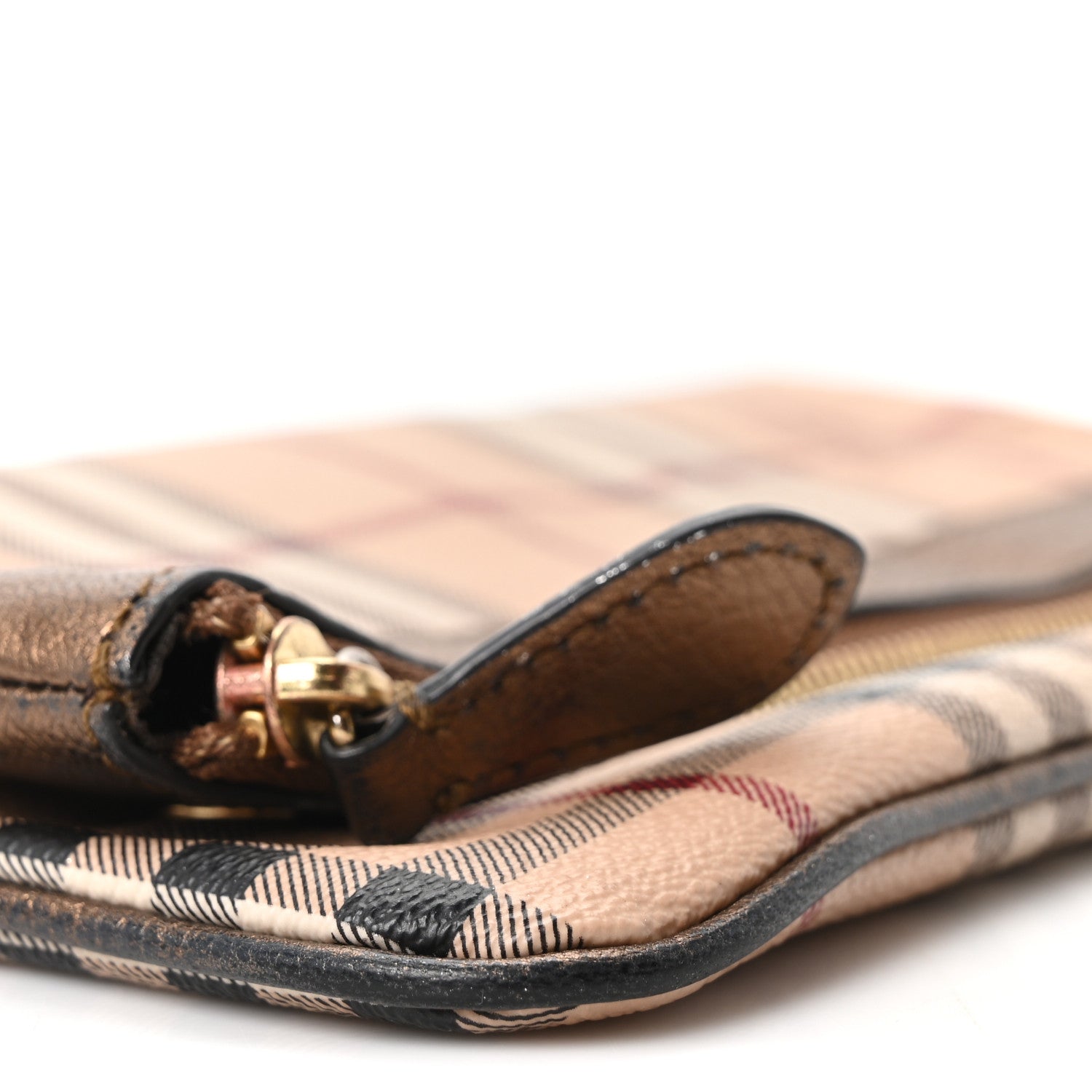 Burberry Haymarket Check Metallic Adeline Foldover Clutch Brown 9 of 10
