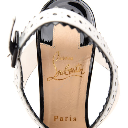 Christian Louboutin Patent Kid PVC Chouette 100 Pumps 38 White 8 of 9
