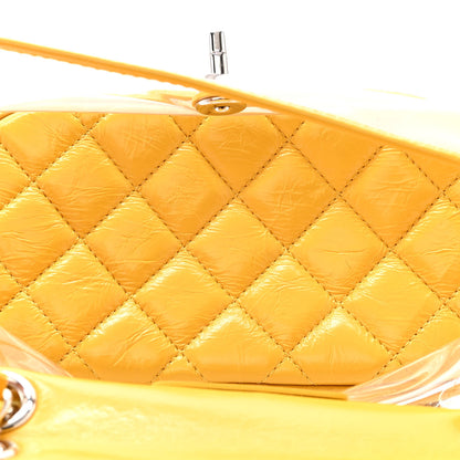 Chanel Crumpled Calfskin PVC Quilted Backpack Yellow 5 of 13