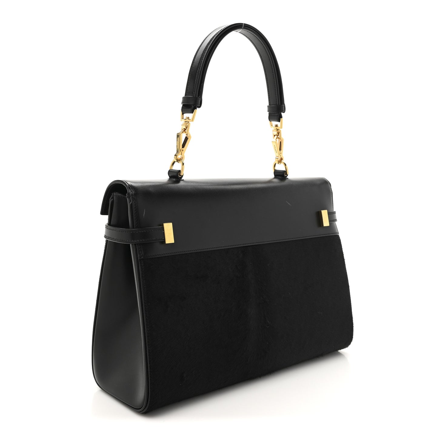 Pony Hair Calfskin Manhattan Top Handle Black