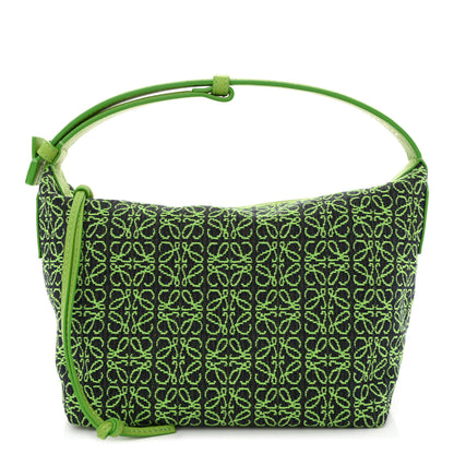 Loewe Jacquard Anagram Calfskin Small Cubi Bag Apple Green 1 of 11
