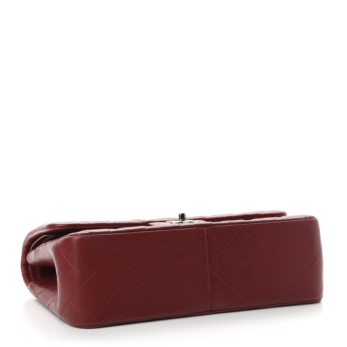 Caviar Quilted Jumbo Double Flap Dark Red