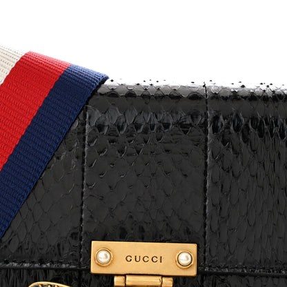 Gucci Snakeskin Sylvie Web Small Queen Margaret Top Handle Bag Black 8 of 12