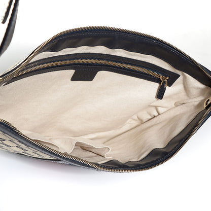 Gucci Monogram Vintage Web Medium Half Moon Hobo Navy 5 of 9