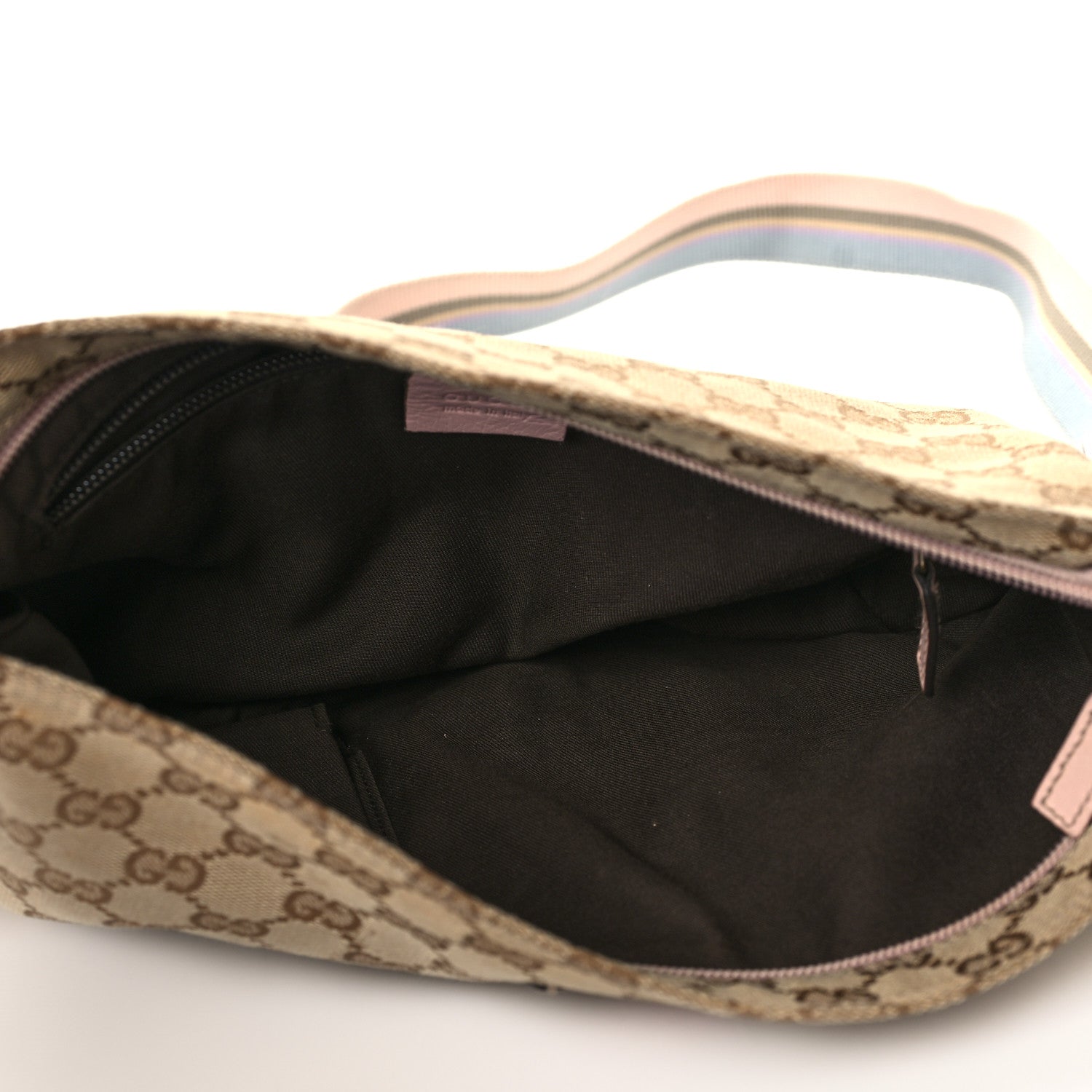 Gucci Monogram Web Small Flat Messenger Crossbody Pink Blue 5 of 11