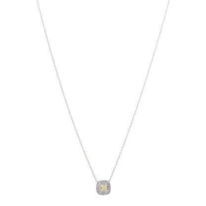 Tiffany Platinum Fancy Intense Yellow Diamond .33ct Soleste Pendant Necklace 1 of 8