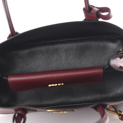 Prada Saffiano Cuir Small Double Bag Cherry Black 5 of 9