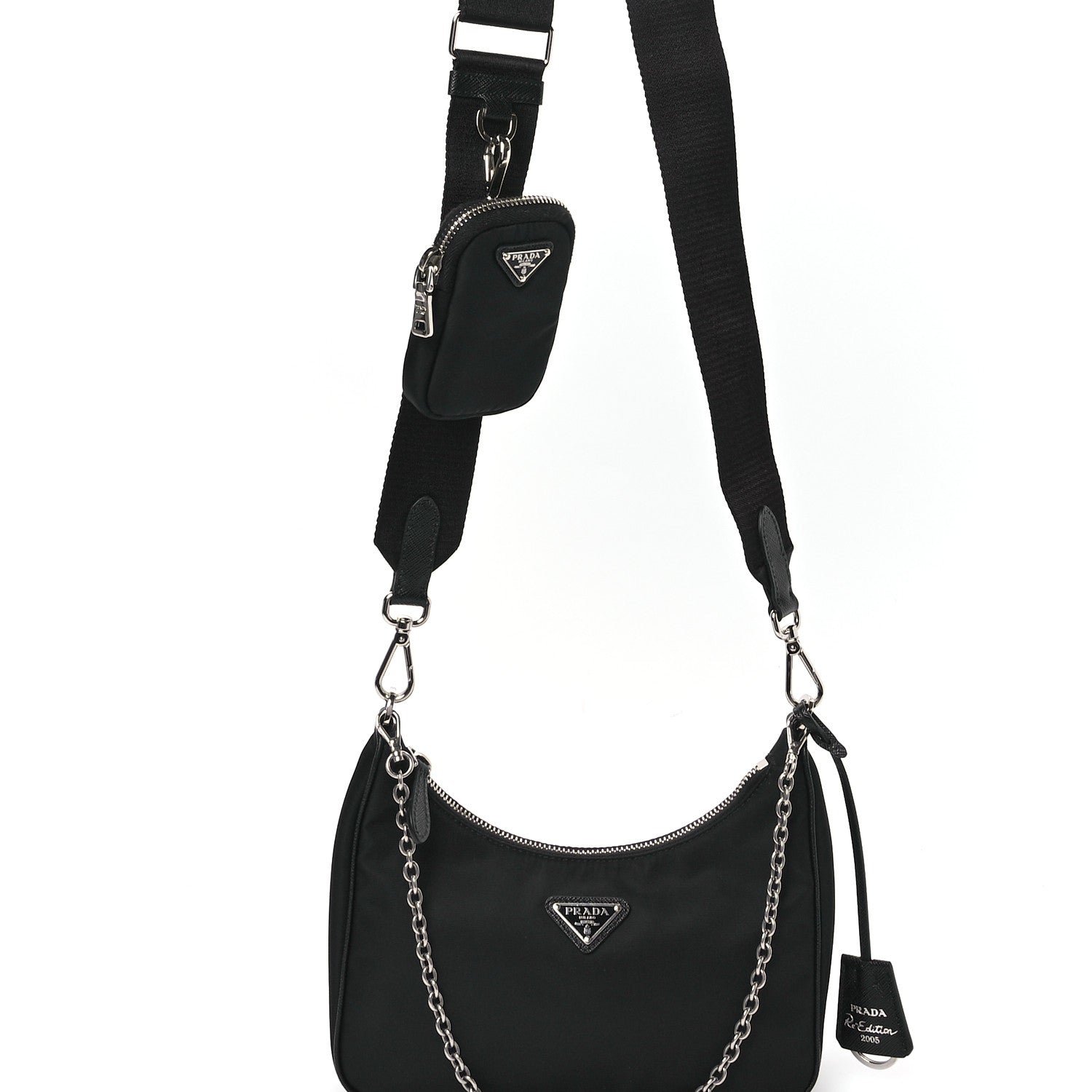 Prada Nylon Re-Edition 2005 Shoulder Bag Black 9 of 11