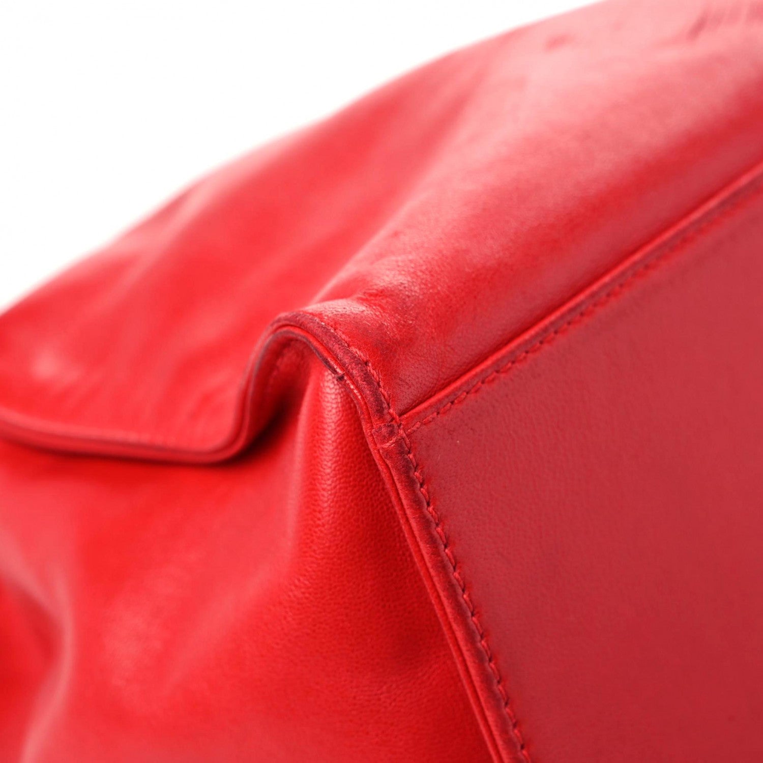 Chanel Lambskin CC Drawstring Shoulder Bag Red 10 of 22