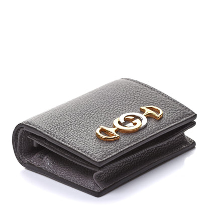 Gucci Grainy Calfskin Zumi Chain Card Case Wallet Dusty Grey 4 of 9