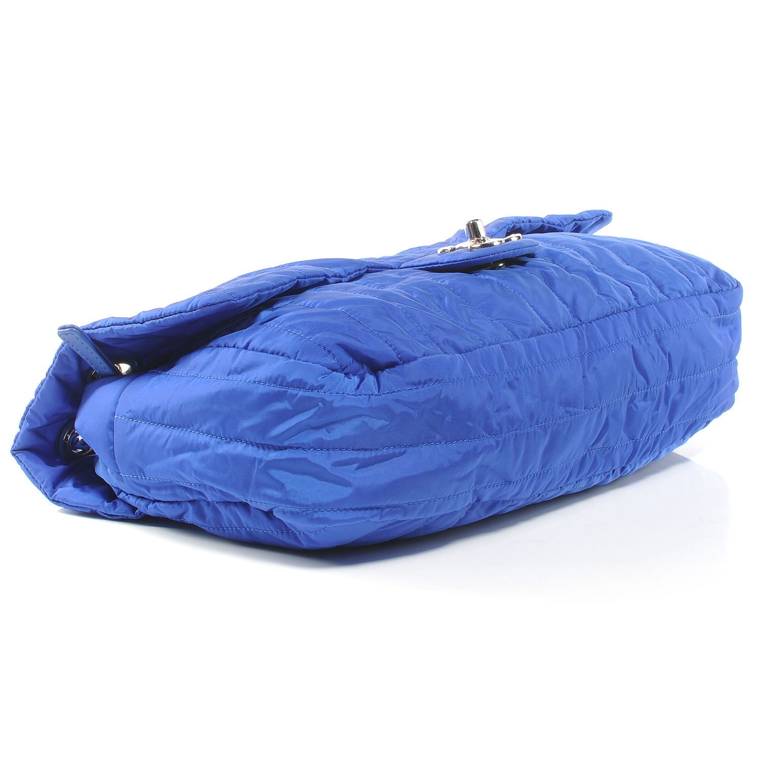Chanel Nylon Vertical Quilted Jumbo Flap Cobalt Blue 4 of 9