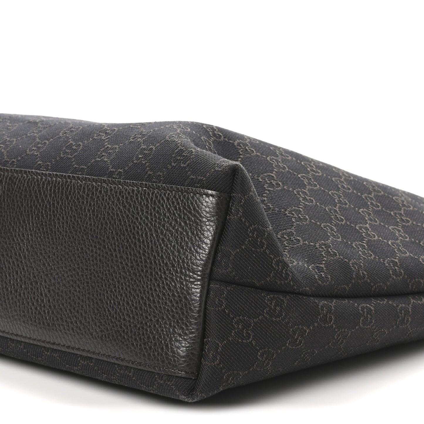 Monogram Denim Large Tote Dark Brown