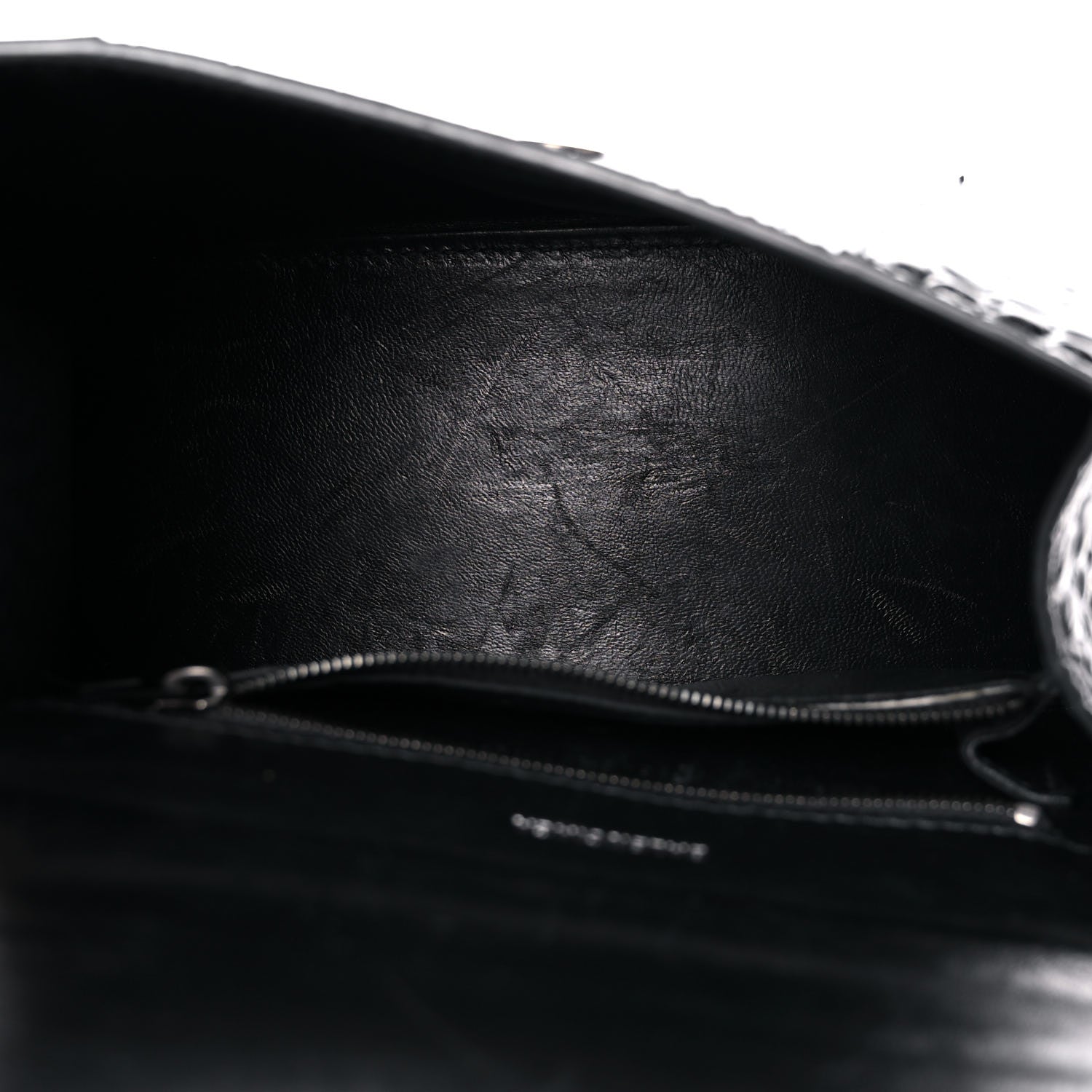 Balenciaga Shiny Calfskin Monochrome Crocodile Embossed Small Hourglass Top Handle Bag Black 5 of 21