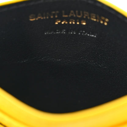 Saint Laurent Grain De Poudre Matelasse Chevron Monogram Credit Card Case Mimosa 8 of 11