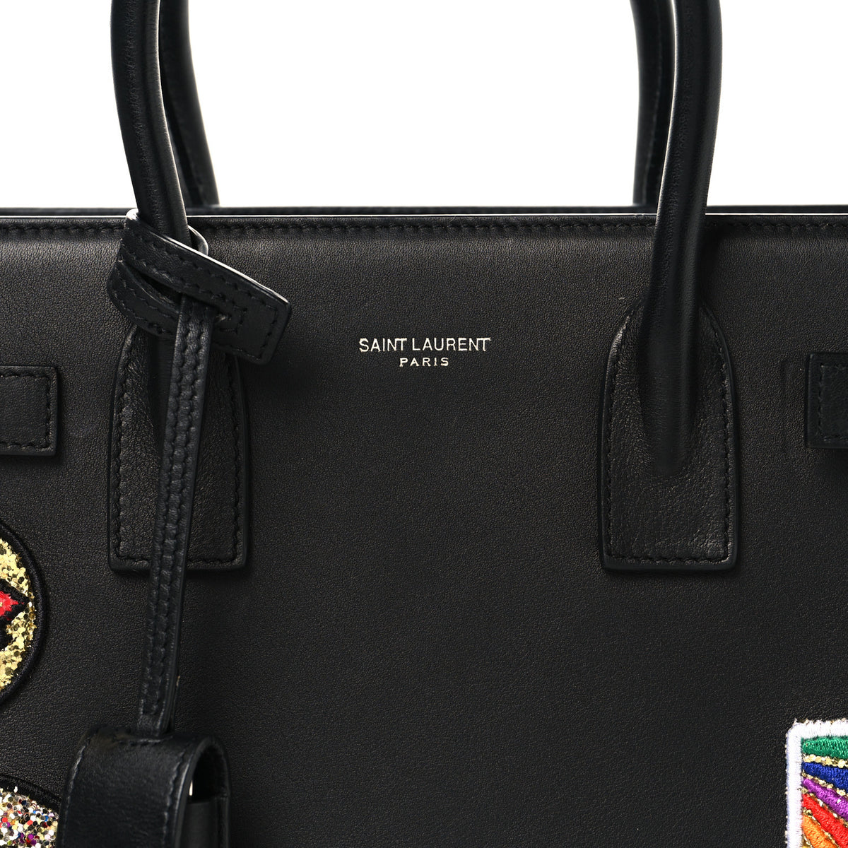 Calfskin Patchwork Baby Sac De Jour Black Multi