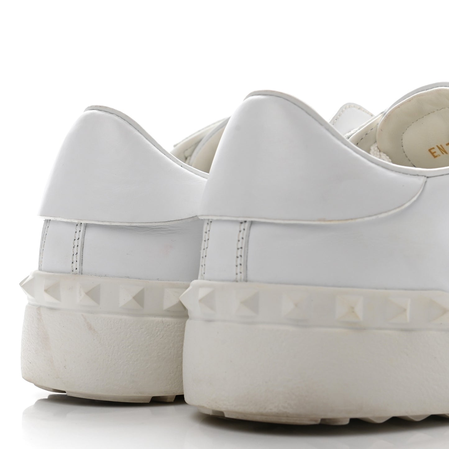 Calfskin Rockstud Open Sneakers 39.5 White Pewter