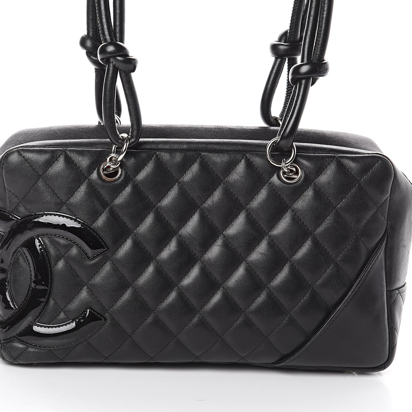 Calfskin Quilted Large Cambon Bowler Black