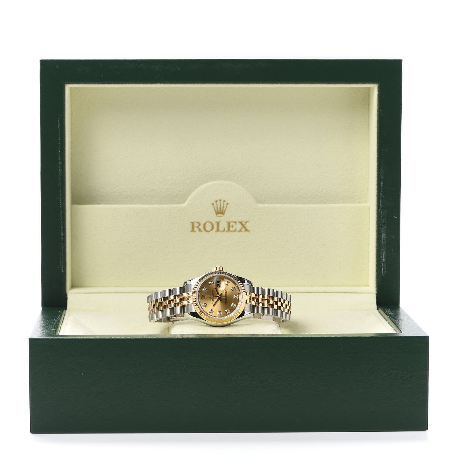 Rolex Stainless Steel 18K Yellow Gold Diamond 26mm Oyster Perpetual Datejust Watch Champagne 179173 6 of 6