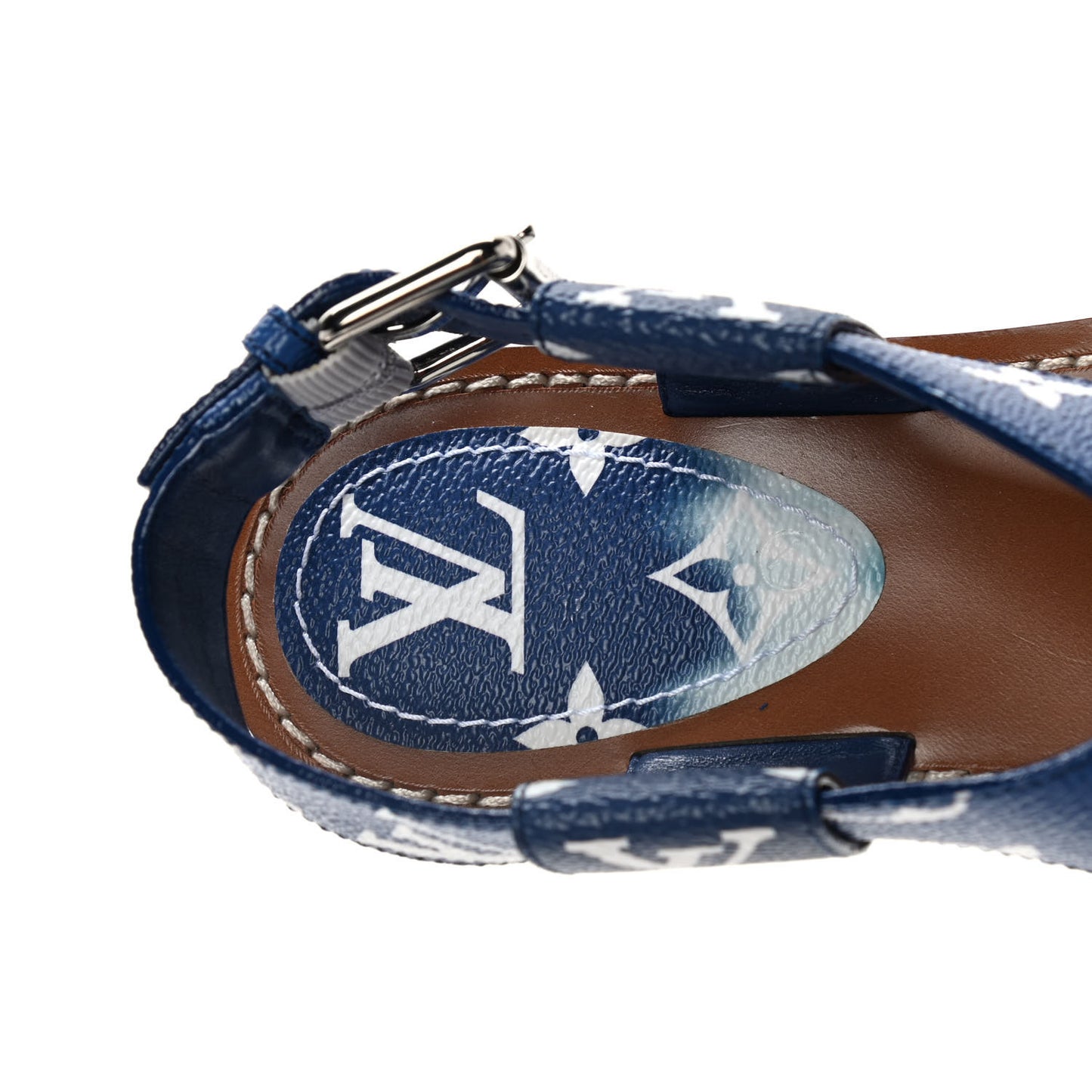 Monogram Escale Palma Flat Sandals 37 Blue