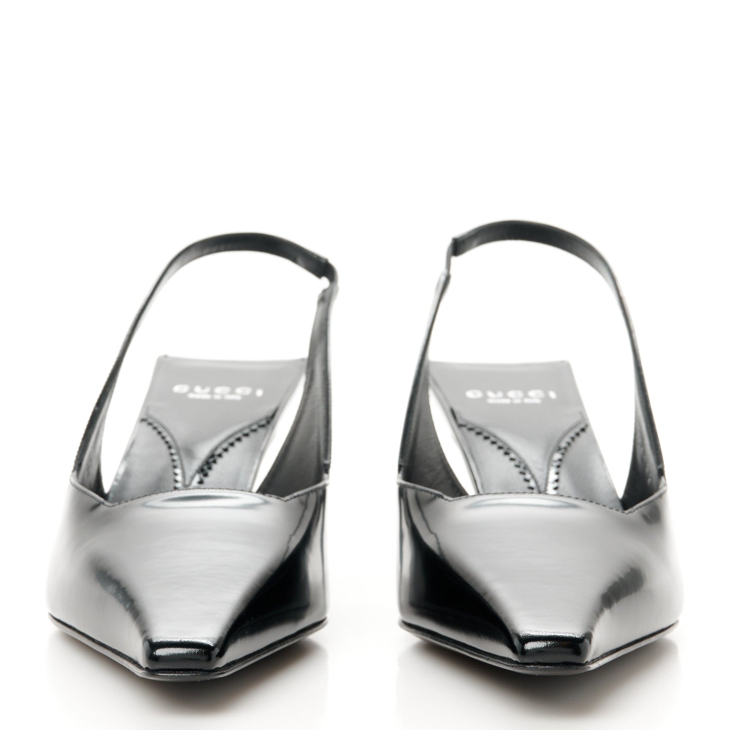 Gucci Nappa Mallory Pointed Toe Slingback Sandal 39 Black 2 of 9