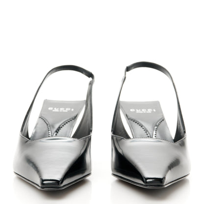 Gucci Nappa Mallory Pointed Toe Slingback Sandal 39 Black 2 of 9