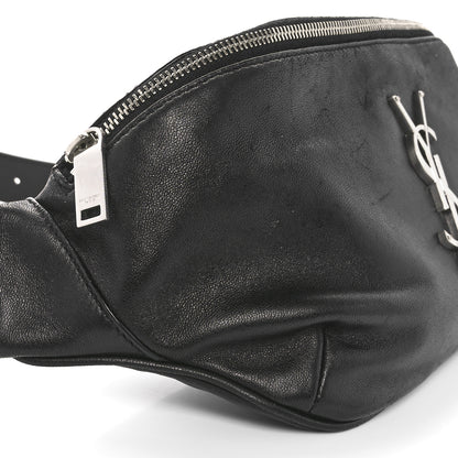Saint Laurent Lambskin Monogram Belt Bag Black 10 of 10