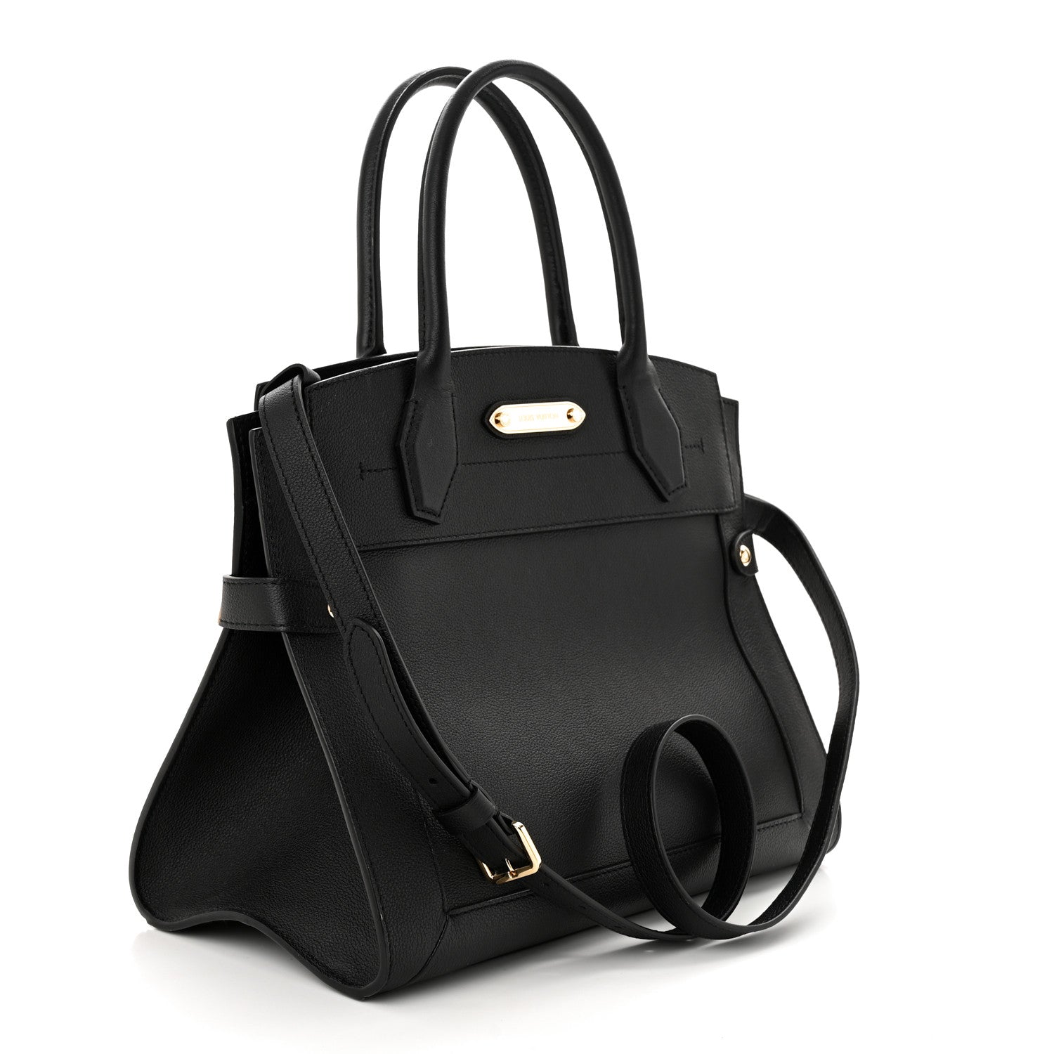 Louis Vuitton Calfskin Steamer MM Black 3 of 14