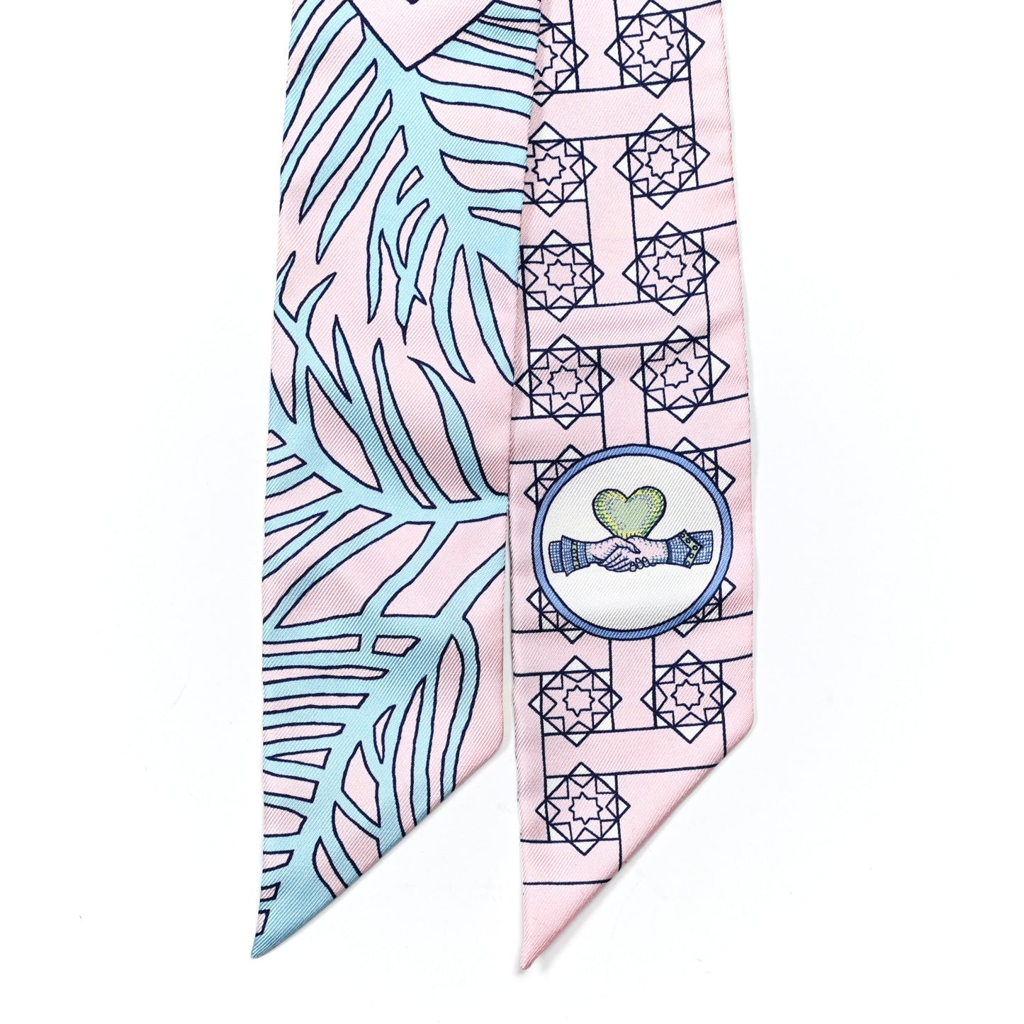 Silk La Danse Des Amazones Twilly Rose Pale Bleu Jaune