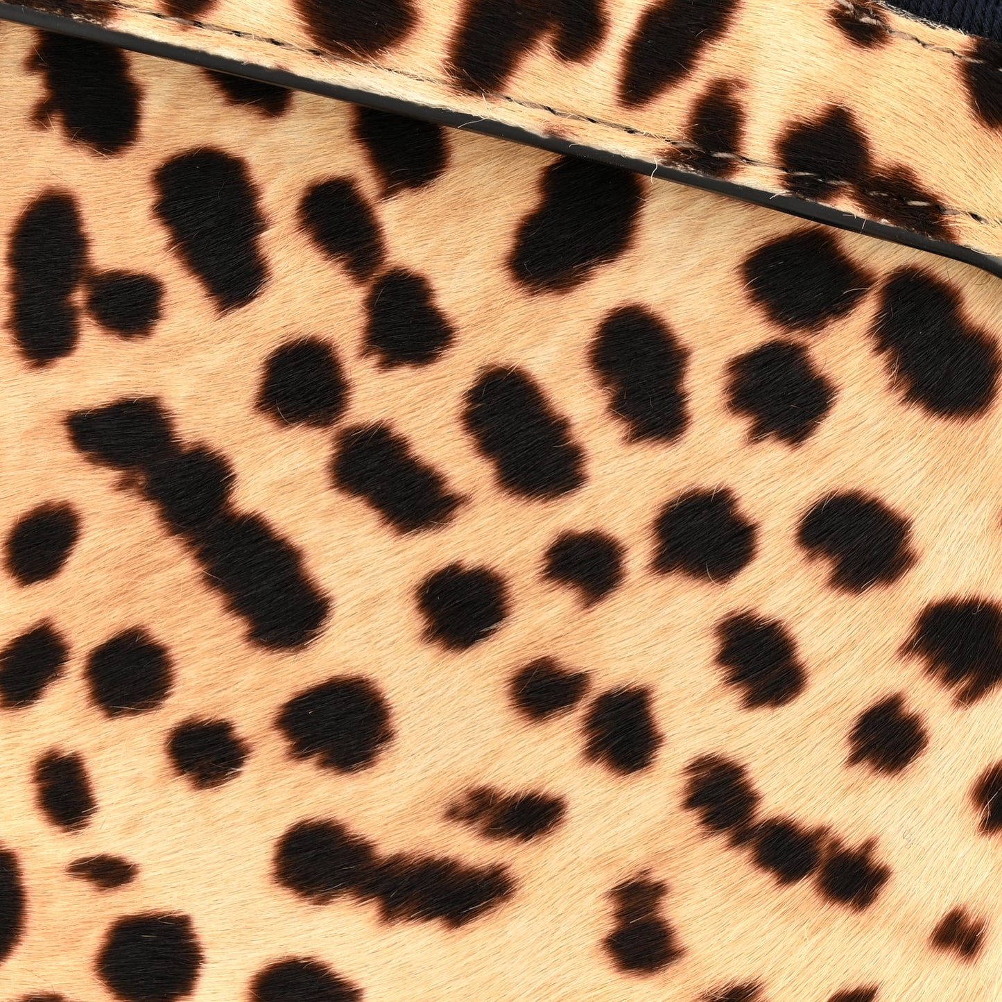 Calf Hair Leopard Print Medium Sylvie Top Handle Bag Naturale Black