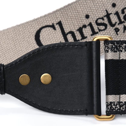 Christian Dior Canvas Embroidered Shoulder Strap Black 6 of 8