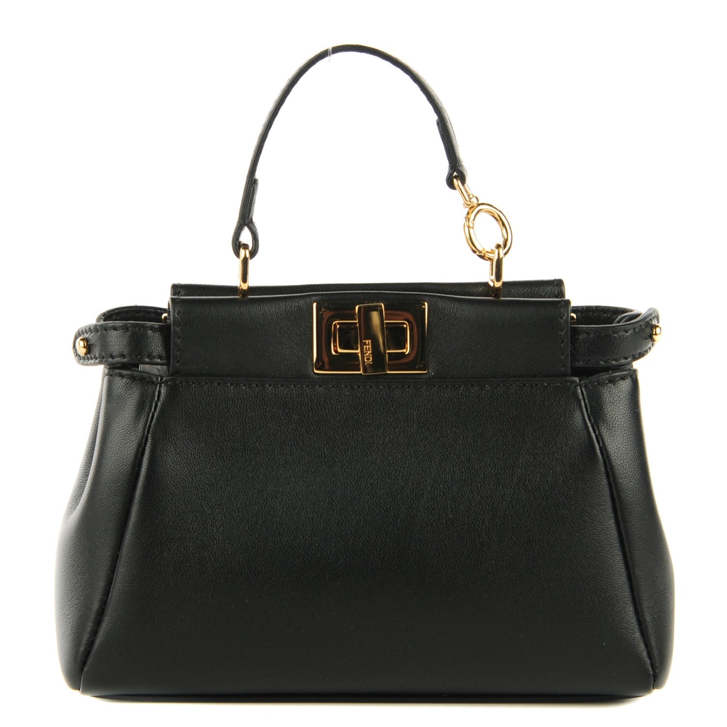 Fendi Nappa Micro Peekaboo Iconic Satchel Black 1 of 10